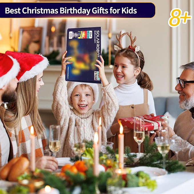 Solar Robot Toys for Kids Ages 8-12, 12-in-1 STEM Projects Science Kits for 8-13 9 10 11 Year Old Teen Boys Girls, 190Pcs DIY Building Experiment Education Sets, Christmas Birthday Gifts Ideas.