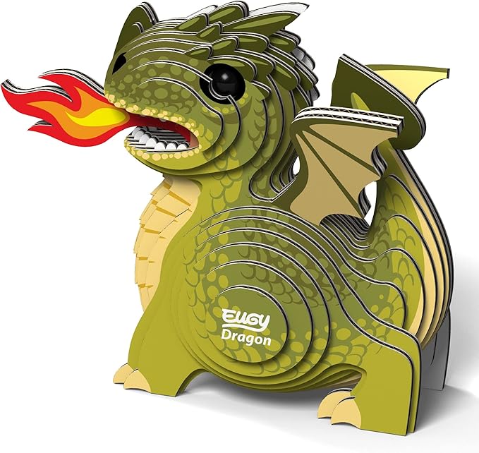 Eugy Dragon 3D Puzzle, 26 Piece Eco-Friendly Educational Toy Puzzles for Boys, Girls & Kids Ages 6+