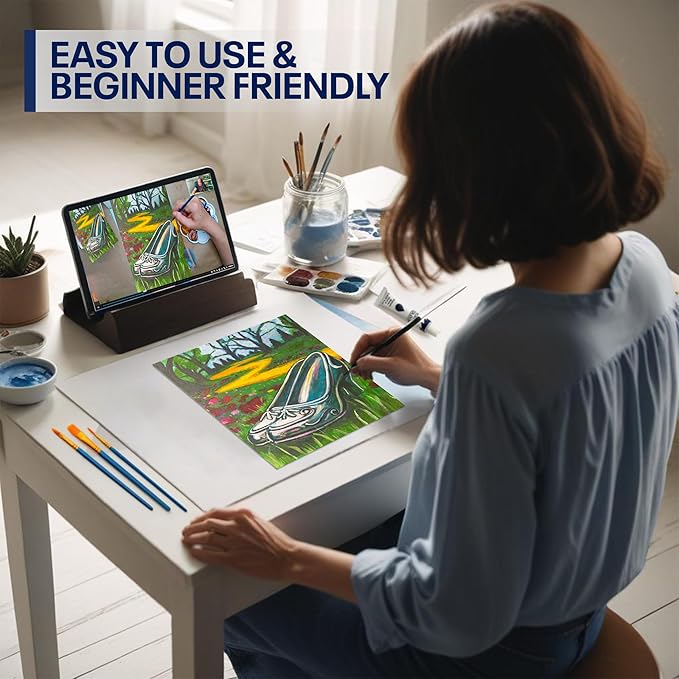 Painting4Real DIY Painting Class Kit for Adults with Video Tutorials: Learn to Paint Wizard of Oz Silver Slippers – How to Paint with Acrylics – Painting & Art Supplies – 9 Piece Acrylic Paint Set