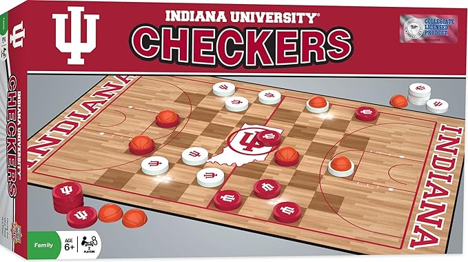 MasterPieces Family Game - NCAA Indiana Hoosiers Checkers - Officially Licensed Board Game for Kids & Adults