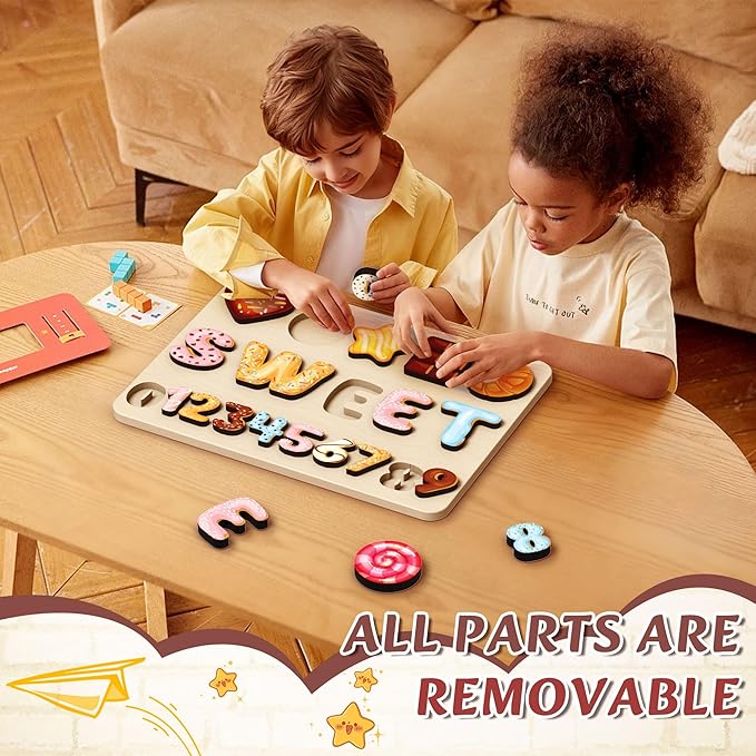 Personalized Name Puzzle | Custom Name Puzzles | Montessori Toys for 1 Year Old | Customized Baby Gifts for Toddlers 1-3 Animal Puzzle (Stlyes 6)