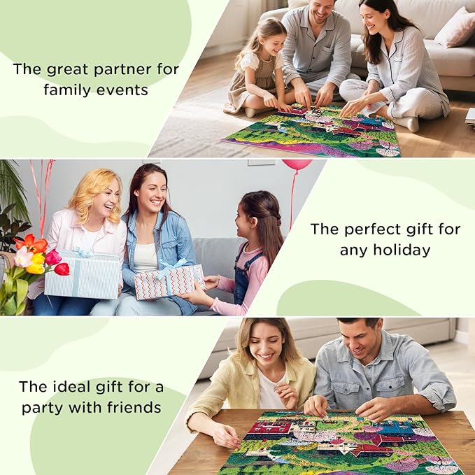 500 Piece Puzzle for Adults, Countryside Scenery Jigsaw Puzzle, Mountain Village Jigsaw Puzzles 500 Pieces, Challenging Activity Great Gift Idea for Family Friends Difficult Puzzles Size 20.5 x 15 in