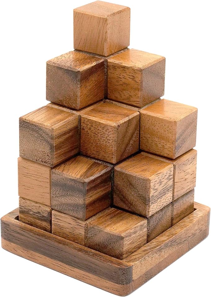 BSIRI Soma Puzzle Cube Wooden Toy Brain Teaser Desk Board Games Adults Master Block Christmas Mind Magic Kids Benders Wood Hand Cube Family Teens Boy Classic