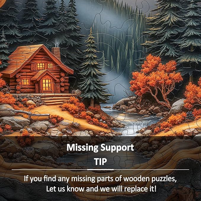 Wooden Puzzles for Adults - Forest Cabin Wood Puzzles Adult - Unique Animal Shape Wooden Jigsaw Puzzles for Adults - Birthday Gifts for Puzzle Lovers, Family (11 * 11.3in)