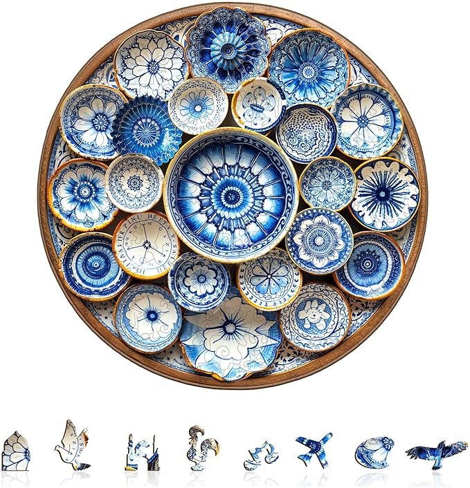 Jigfoxy Wooden Puzzles for Adults, Azulejo Dreams – Port Wood Puzzles Adult, Unique Animal Shape Wooden Jigsaw Puzzles for Adults, Birthday Gifts for Puzzle Lovers, Friend (L-13.4 * 13.3in-270pcs)