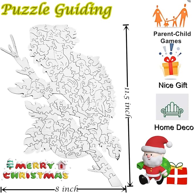 Wooden Jigsaw Puzzle for Adults,Unique Chameleon Animals Shaped Magic Jigsaw Puzzle Pieces Best Gift for Adults,Can be Used as a Cool Mouse Pad, 127pcs,(11.5x8 inches) Large…