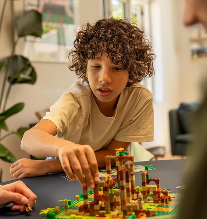 Dotted Games Monkey Palace: A Lego Board Game - Build Your Way to Victory Brick by Brick! Fun Family Brick-Building Game for Kids & Adults, Ages 10+, 2-4 Players, 45 Minute Playtime