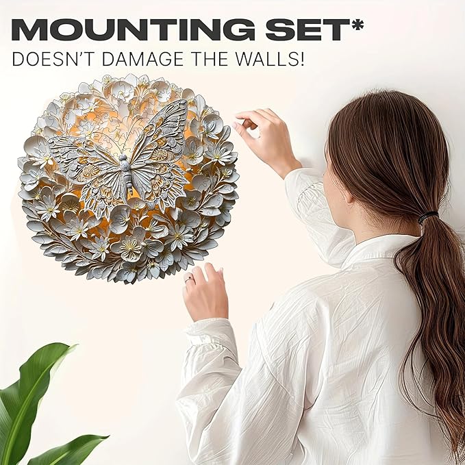 Wooden Puzzles for Adults, Wooden Jigsaw Puzzles for Adults Kids, 3D Butterfly Unique Shaped Wood Puzzles Adult, Creative Birthday Gifts for Friends Family Game(Butterfly, Large)