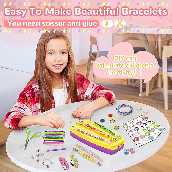 LQELAE 189 PCS Friendship Bracelet Kit for Girls, Arts and Crafts for Kids Ages 8-12, Birthday Gifts for 8 9 10 1112 Years Old, Jewelry Making Kit for Girls 8-12, Christmas Gifts for 8-12