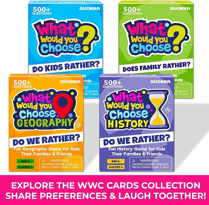 QUOKKA Board Games for Kids 8-12 Years - Family Edition - Card Game for Kids Ages 6-8 - What Would You Choose? - Pick Your Answer