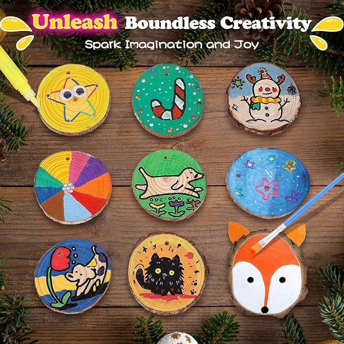 Kids Wood Painting Kit Glow in The Dark - Arts and Crafts for Kids Ages 5-12, Easter Crafts Gifts for Girls Boys Birthday, Art Supplies for 5 6 7 8 9 10 11 12 Year Old