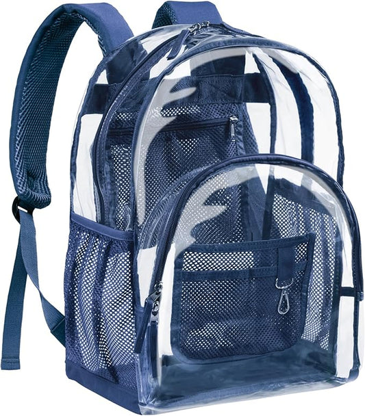 PACKISM Clear Backpack - 17 inch Heavy Duty Clear Backpacks for School, Large Transparent Bookbag for Students (Age 12+)