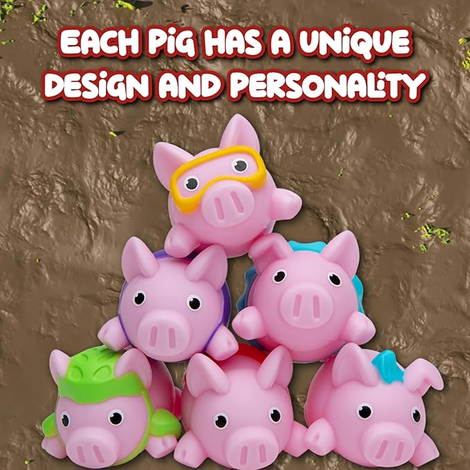 PlayMonster Pigs on Trampolines Board Games – Multi-Player, Preschool Toys, Hand-Eye-Coordination Game, The Muddiest Pig Wins, Ages 6+