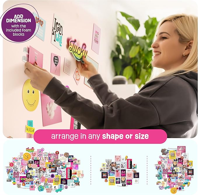 Wall Collage Kit for Teen & Tween Girls - Arts Craft Gift Ideas for Age 11, 12,13, 14, 15, 16 Year Old Girl - Birthday Gifts and Stuff for Teenage Bedroom Decor - Teens Creative Crafts Kits