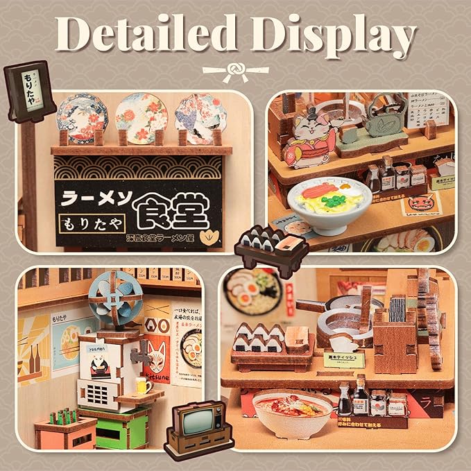 CUTEBEE Book Nook Kit, DIY Miniature House Kits for Adult and Teens, Dollhouse Booknook Tiny House, Bookshelf 3D Wooden Puzzle, DIY Craft Gifts for Family and Friends (Morita-Ya)