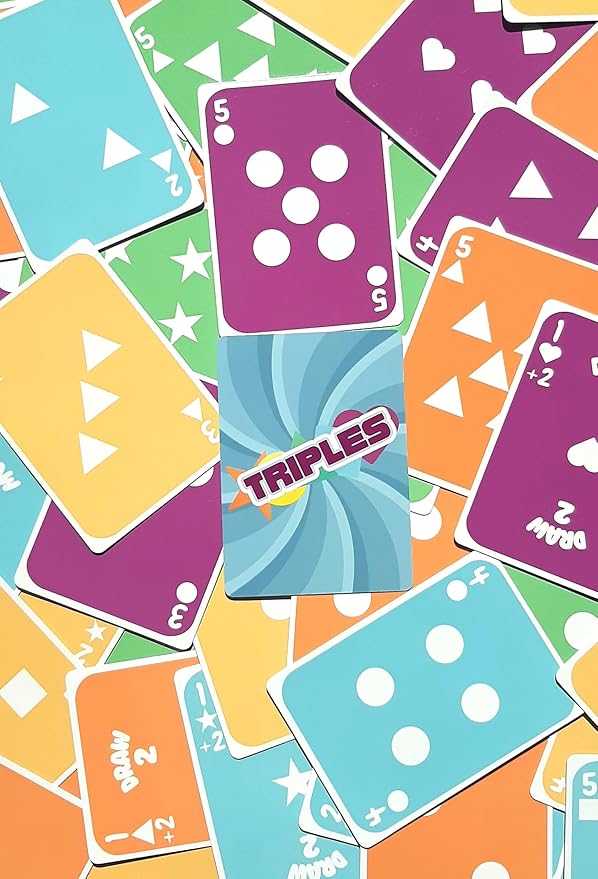 Triples - The Ultimate in Card Matching Fun for Kids, Teens and Adults. Easy to Learn and Perfect for Game Nights with Family and Friends. 2-10 Players.