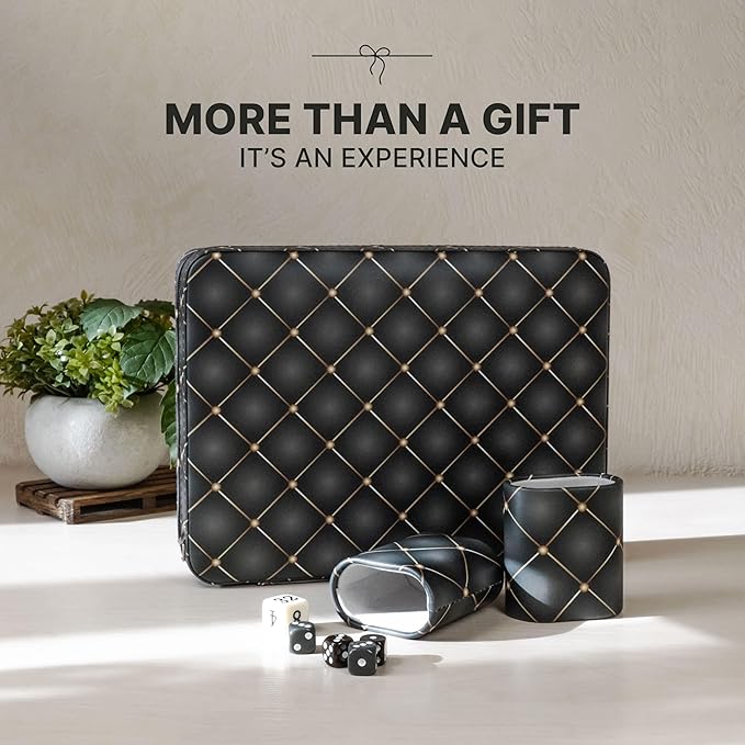 Magnetic Travel Backgammon Sets for Adults - Quality PU Leather Backgammon Board Game for Adults and Kids - 14" Gift for Man Backgammon Board with 32 Magnetic Pieces in PU Leather Case