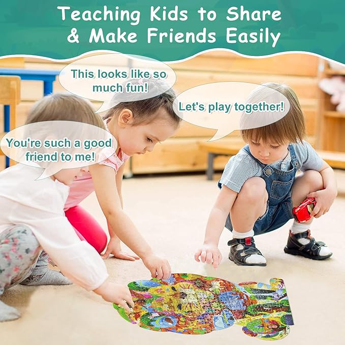 Animal Puzzles for Kids Ages 6-8 200 Piece Lion Jigsaw Puzzles Unique Animal Shape Floor Puzzle Ages 8-10 Learning Educational Toys Birthday Gift for Boys Girls Ages 10-12