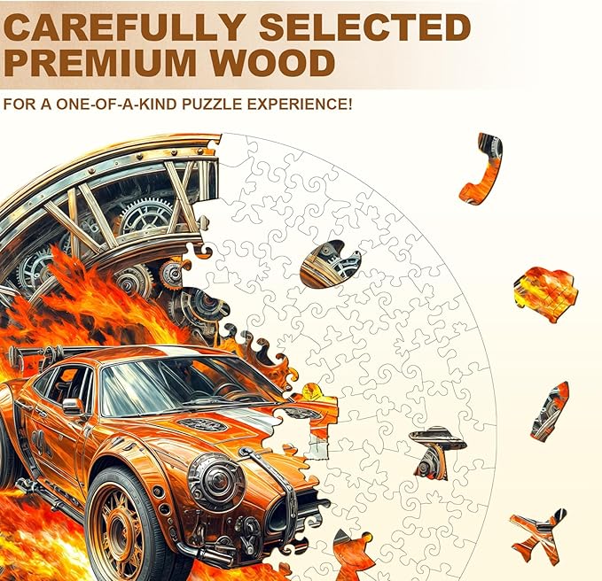 Wooden Puzzles for Adults, Wooden Jigsaw Puzzles for Adults Kids, Blazing Speed Unique Shaped Wood Puzzles Adult, Creative Gifts for Friends Family Game, Home Decor(11.4 * 11.4in 200pcs)