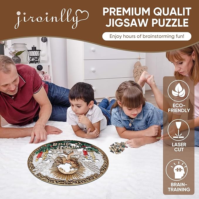 Puzzles for Adults Birthday Angel Wooden Puzzles, 500 Pieces Unique Shaped Liberty Jigsaw Puzzles, Holiday Birthday Gifts for Adults and Kids, Fun Challenge Family Game 16.7'' x 16.7''