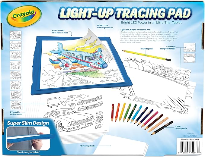 Crayola Light Up Tracing Pad - Blue, Drawing & Tracing Projector for Kids, Holiday & Christmas Gifts for Girls & Boys, Sketching Light Box Table, Toys for Kids, Ages 6+