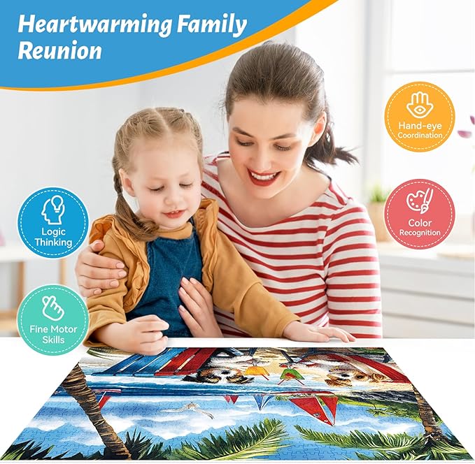 300 Piece Jigsaw Puzzle for Adults, Kids, and Seniors – Cute Dogs Puzzle, Large Pieces, Eco-Friendly Recycled Cardboard, Perfect Family Activity and Gift Idea (20.5 x 15 in)