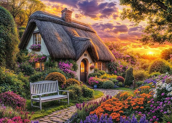 Cottage Life Jigsaw Puzzles 1000 Pieces for Adults Country Life 1000 Piece Jigsaw Puzzles for Adults