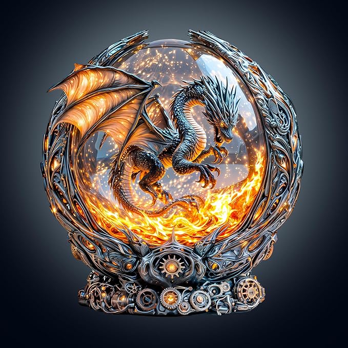 WOODBESTS Wooden Puzzles for Adults, Magic Ball Fire Dragon Wood Puzzles Adult(245 Pieces, L, 13.4 * 12.3in), Unique Shape Wooden Animal Jigsaw Puzzles, Birthday Gifts for Adults Family Game