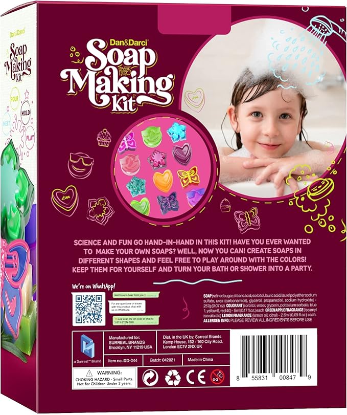 Dan&Darci Soap Making Kit for Kids - Crafts Science Toys - Birthday Gifts for Girls and Boys Age 6-12 Years Girl DIY Kits - Best Educational Craft Activity Gift for 6-12 Year Old Kid