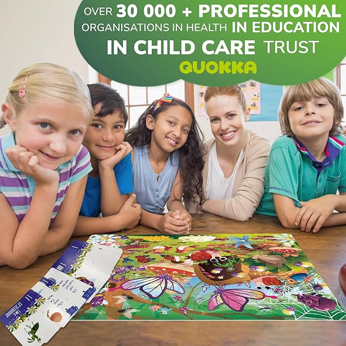 QUOKKA Search and Find Puzzles for Kids Ages 4-6 - Riddle Kids Puzzles 6-8 Years Old - 70 Unique Pcs - 20 Illustrated Guessing Cards - Engaging Children Themes - Bugs Puzzle Gift for Toddlers 3-5