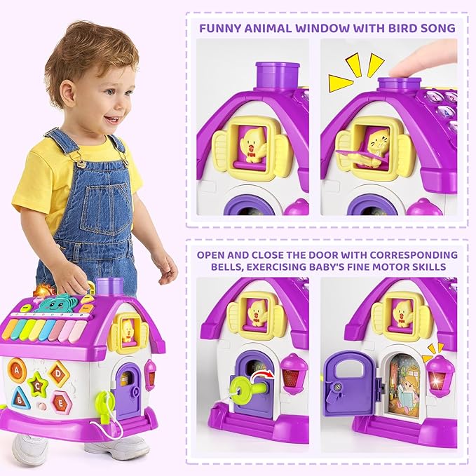 Marstone Toddler Toys for 1 Year Old Girl Gifts: 8 in 1 Multi-Functional Learning Baby Musical House for 1 2 3 Yr Old Girl and Boy Birthday Gifts, Educational Baby Toys 6-12, 12-18 Months