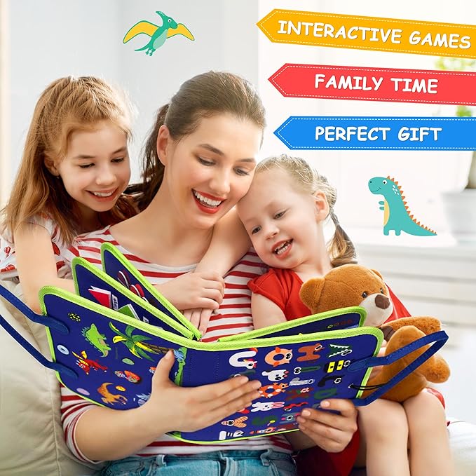 Toddler Busy Board Montessori Toys for 1 2 3 4 Year Old Boy Girl Birthday Gift, Sensory Toys for Toddlers Age1-3, Toddler Travel Busy Books for Airplane Car, Educational Preschool Learning Activity