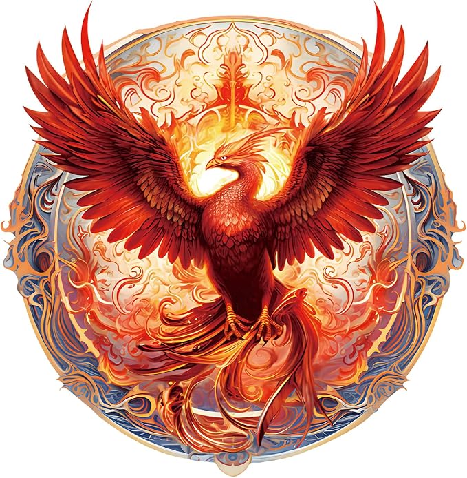 Wooden Puzzles for Adults, Reborn Phoenix Wooden Jigsaw Puzzles for Adults, Wood Puzzles Adult, Unique Animal Shape, Gifts for Friends and Family, Wall Art Canvas Puzzle (M -11.1 * 11.4in -191 pcs)