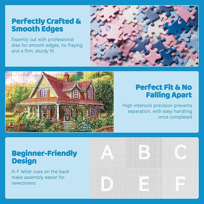 300 Piece Jigsaw Puzzle for Adults – Dream Garden Floral Cottage, Creek & Geese – Premium Relaxing Puzzle Game for Home Decor or Gift (20.5" × 15")