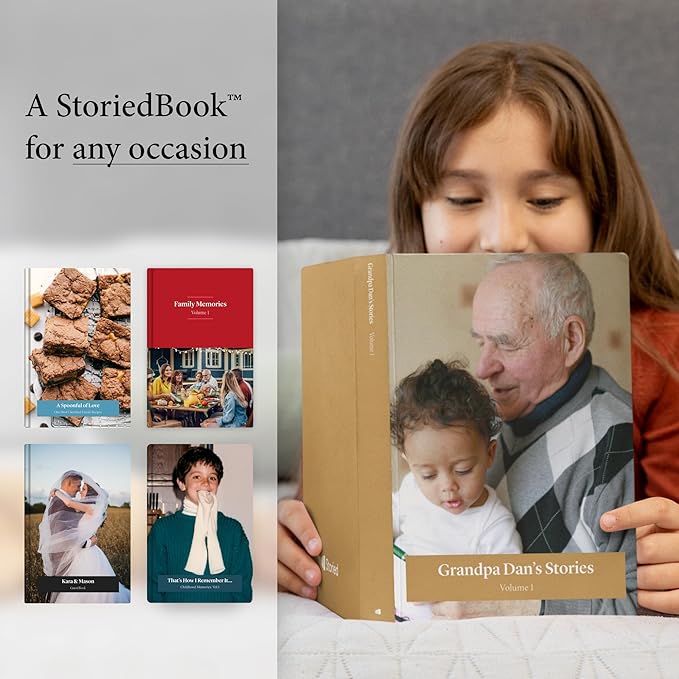 Storied Family Tree Kit, Ancestry & Family History Research with Memory Keepsake Book & Conversation Cards, Genealogy Story Telling Set, 12-Month Subscription to Plus & StoriedBook™ Studios