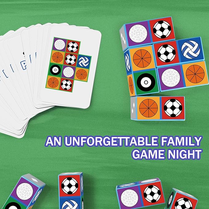 Sports Match Board Game 2.0 Family Games for Children & Adults Block Puzzle Games for Kids 3+ Fast Paced Balls Tabletop Game Gifts for Birthday, Back to School, Halloween, Christmas