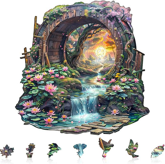 Wooden Puzzles for Adults - 200 Pieces Wooden Puzzle Barrel of Summer - Unique Animal Shape Wood Cut Puzzles - Eco-Friendly Home Office Decor (M-11.4 * 11.3in)