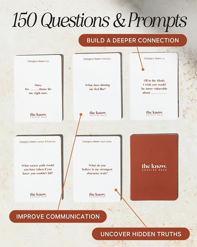 I Know Collection The Know Couples Deck - Date Night Get to Know You Games - 150 Thoughtful Couple Questions – Fun Date Night Cards for New Couples – Romantic Couples Gift