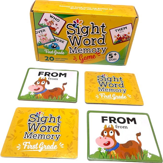 Sight Word Memory Game / Matching Game. Reading and Language Building for Grades Pre-Kindergarten through Second Grade. Early Children's Reading Educational Game. Learn to Read (First Grade)