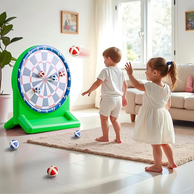 iPlay, iLearn Kids Fun Dartboard Outdoor Toys, Inflatable Dart Board Toss Game, Toddler Backyard Lawn Yard Play, Cool Indoor Family Party Birthday Gift for Ages 3 4 5 6 7 8 Boys Girls Children Teens