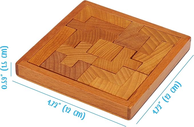 Wooden Brain Teaser Puzzles for Kids Children & Adults. New Level of Challenge for Those who Love Good Mental Workout