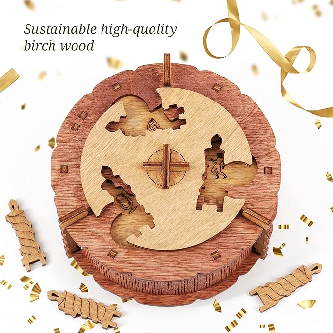 iDventure Birthday Cake Puzzle Box – 3D Gift Box for Adults – Money Holder Puzzle Game – Escape Room Brain Teaser for Men & Women