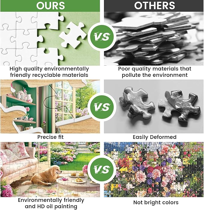 300 Piece Puzzles for Adults, Jigsaw Puzzles 300 Pieces for Adults Kids Building Flowers Puzzle Recycled Cardboard Jigsaw Puzzle Challenging Puzzles Game Family Activity Gift Toy 20.5x15inch