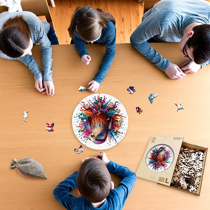 Wooden Puzzle, Falcon Pattern Art Painting, Adult Wooden Puzzle, Animal Pattern Wood Carving Puzzle Designed for Family and Friends, 14.9 * 14.9 inches