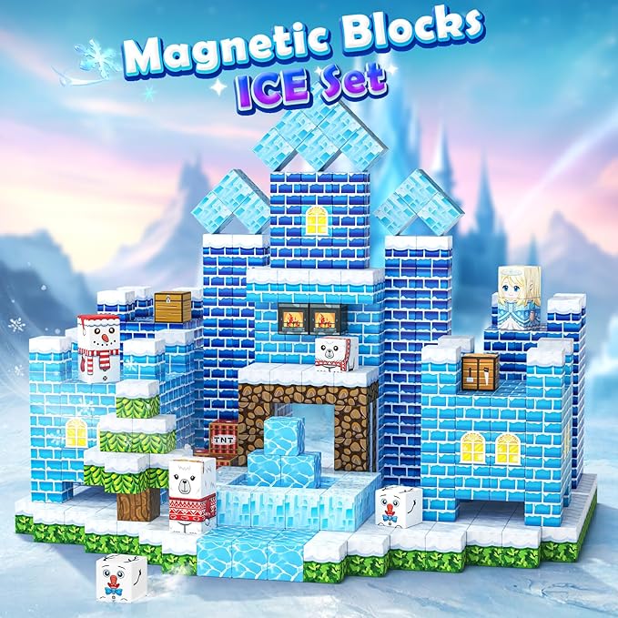 Magnetic Blocks Kids Toys - Build Mine Magnet World Set for Boys & Girls Ages 3-5 5-7 6-8 8-12 Building Sensory Toys 1'' Magnetic Cubes 3 4 5 6 7 8+ Year Old Girls Birthday Gifts