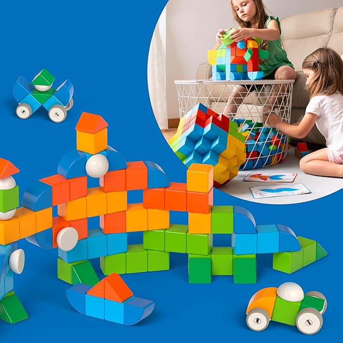 Geomag Magicube 13pcs Magnetic Blocks - Magnetic Building Blocks for Toddlers 1-3, Montessori Toys for 1+ Year Old, Autism Sensory Product, Magnets for Kids