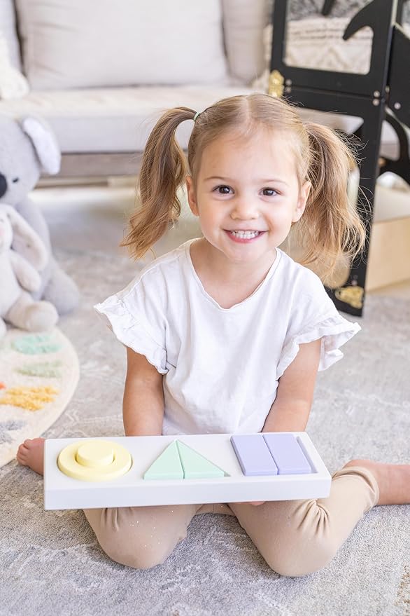 Wooden Shape Sorter for Toddlers | Montessori Toys for 1+ Year Old | Birthday Gifts for Learning Object Permanence and Color Sorting | Ages 1-3