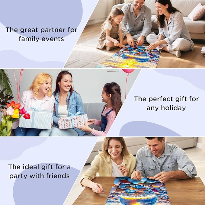 300 Piece Puzzles for Adult, Sunset Beach Jigsaw Puzzles 300 Pieces for Adults Kids Senior, Love Cobblestone Theme Adult Jigsaw Puzzles, Challenging Family Fun Puzzle Activity Game Gift 20.5 X 15 in