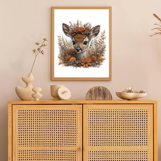 Ruikiyart Wooden Puzzles for Adults, 5MM 500 Pieces Cute Deer Wooden Jigsaw Puzzles, Animal Puzzle Unique Shape Pieces Gift for Kids and Adults on Birthday, Thanksgiving, Christmas (16.7"x16.9")