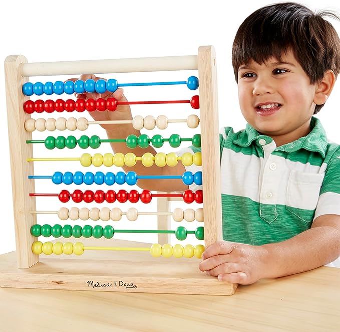Melissa & Doug Abacus - Classic Wooden Educational Counting Toy With 100 Beads